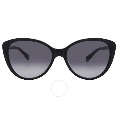 Kate Spade Dark Grey Shaded Cat Eye Ladies Sunglasses Visalia/g/s 0807/9o 55 In Black