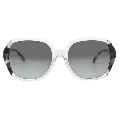 Kate Spade Dark Grey Shaded Square Ladies Sunglasses Ellery/f/s 0pjp/9o 57 In Gray