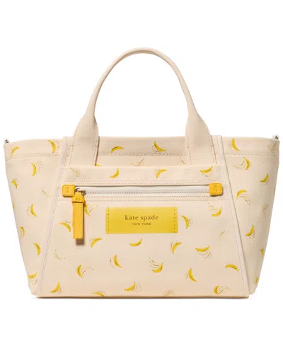 Kate Spade Dash Banana Canvas Extra-large Tote Handbag In Neutral