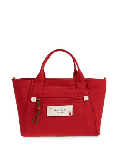 Kate Spade Dash Logo-patch Tote Bag In Red