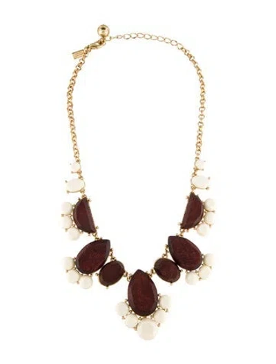 Pre-owned Kate Spade Day Tripper Wood & Resin Collar Necklace, 20" In Multi