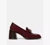Kate Spade Deco Bow Heeled Loafer In Burgundy