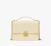 Kate Spade New York Deco Pebbled Leather Small Chain Shoulder Bag In Sweet Cream