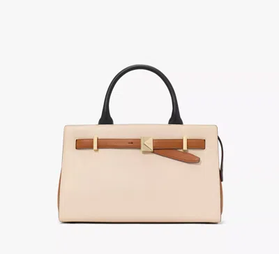 Kate Spade Deco Colorblocked Medium Satchel In Milk White