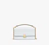 Kate Spade Deco Colorblocked Mini Flap Chain Crossbody In Pale Sapphirine