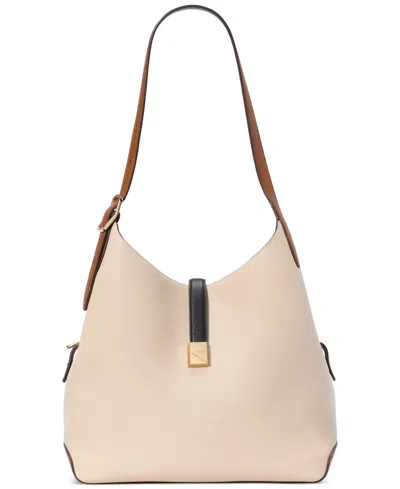 Kate Spade Deco Colorblocked Pebbled Leather Shoulder Bag In Milk Glass Multi