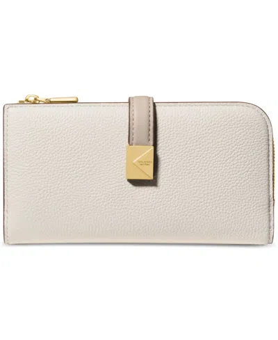 Kate Spade Deco Colorblocked Pebbled Leather Slim Zip Wallet