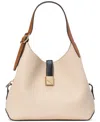 Kate Spade New York Deco Color Blocked Pebbled Leather Small Crossbody Tote In Milk Glass