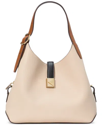 KATE SPADE DECO COLORBLOCKED PEBBLED LEATHER TOTE BAG