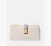 Kate Spade Deco Colorblocked Zip Slim Wallet In Gray