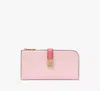 Kate Spade Deco Colorblocked Zip Slim Wallet In Pastry Pink