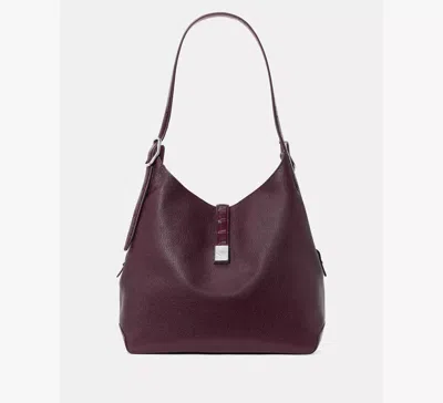 Kate Spade New York Deco Large Leather Shoulder Bag In Burgundy