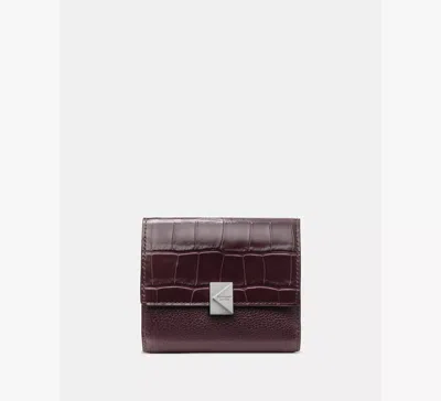 Kate Spade Deco Croc Embossed Small Flap Wallet In Purple