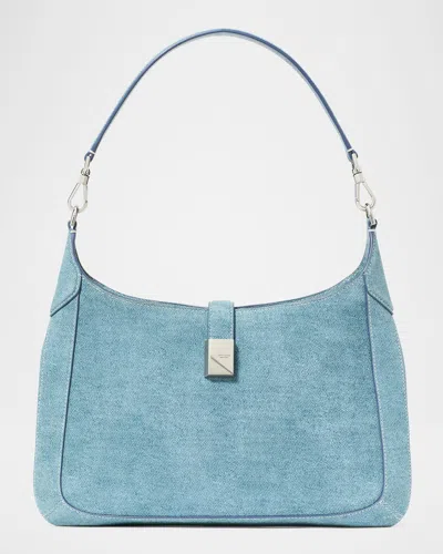 Kate Spade Deco Denim Suede Hobo Bag