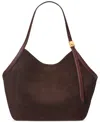 Kate Spade Deco Extra Large Suede Tulip Tote In Brown