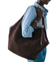 Kate Spade Deco Extra Large Suede Tulip Tote In Brown