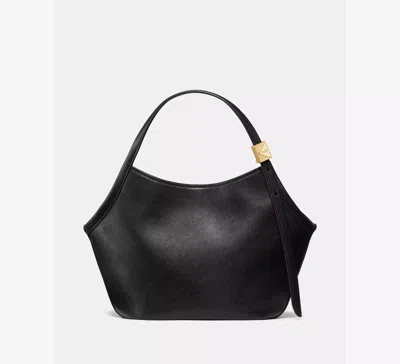 Kate Spade Deco Fine Grain Leather Small Tulip Tote In Black