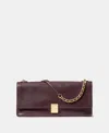 Kate Spade Deco Fine Grain Leather Soft Shoulder Bag In Burgundy