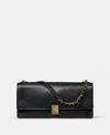 Kate Spade Deco Fine Grain Leather Soft Shoulder Bag In Black