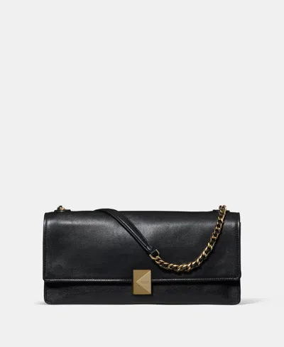 Kate Spade Deco Fine Grain Leather Soft Shoulder Bag In Black