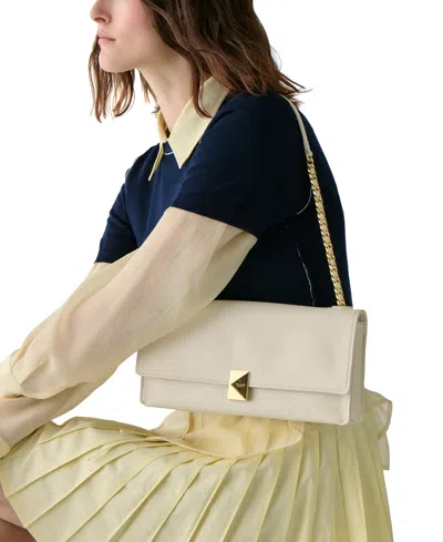 Kate Spade Deco Fine Grain Leather Soft Shoulder Bag In Brown