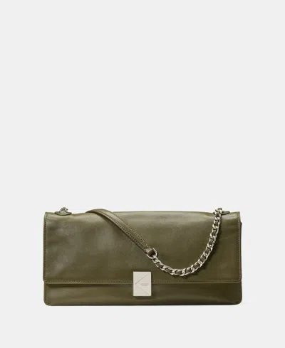 Kate Spade Deco Fine Grain Leather Soft Shoulder Bag In Green
