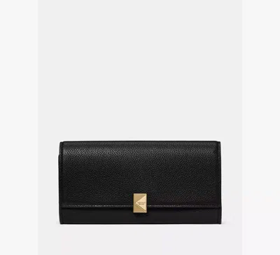Kate Spade Deco Large Flap Wallet In Black