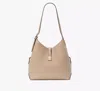 Kate Spade Deco Large Shoulder Bag In Taupe Leather