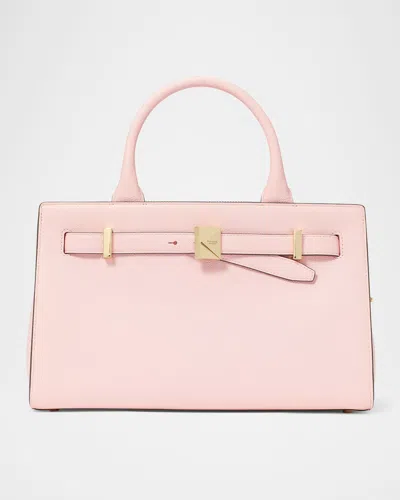 Kate Spade Deco Medium Pebbled Leather Top-handle Bag In Pastry Pink Multi