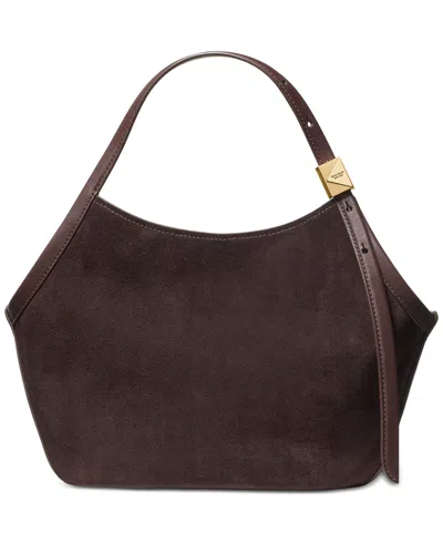 Kate Spade Deco Medium Suede Tulip Tote Bag In Brown
