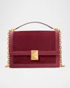 Kate Spade Deco Pebbled Leather & Suede Shoulder Bag In Cherry Juice Multi