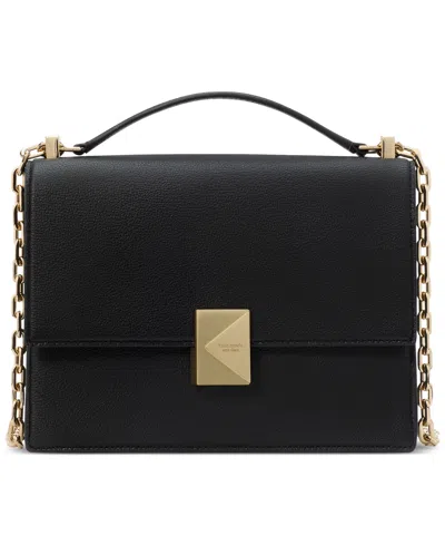 Kate Spade Deco Pebbled Leather Chain Shoulder Bag In Black