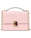 Kate Spade New York Deco Colorblock Pebbled Leather Convertible Crossbody Bag In Pastry Pink Multi