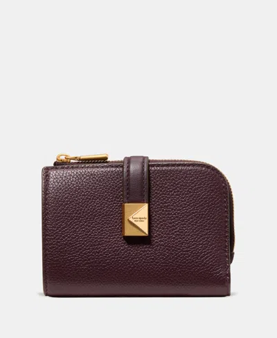 KATE SPADE DECO PEBBLED LEATHER COMPACT WALLET