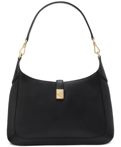 Kate Spade Deco Pebbled Leather Hobo Bag In Black
