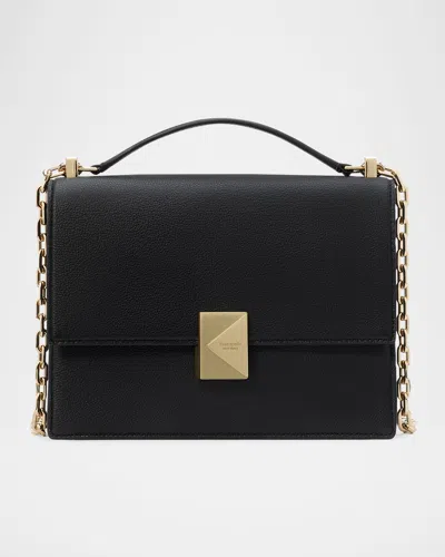 KATE SPADE DECO PEBBLED LEATHER SHOULDER BAG
