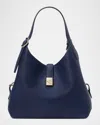 Kate Spade Deco Pebbled Leather Shoulder Bag In Parisian Navy