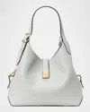 Kate Spade Deco Pebbled Leather Shoulder Bag In Stone Path