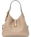 Kate Spade Deco Medium Pebbled Leather Crossbody Tote Bag In Timeless Taupe