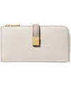 Kate Spade Deco Colorblocked Zip Slim Wallet In Gray