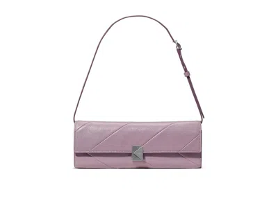 Kate Spade Deco Pieced Glazed Leather Soft Mini Shoulder Wallet Handbags Market Purple: One Size