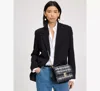 Kate Spade Deco Plaid Tweed Chain Shoulder Bag In Black