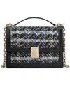 Kate Spade New York Deco Plaid Tweed Chain Shoulder Bag In Black Multi