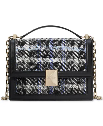 Kate Spade New York Deco Plaid Tweed Chain Shoulder Bag In Black Multi