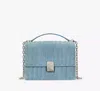 Kate Spade New York Deco Quilted Denim Suede Convertible Chain Crossbody Bag In Blue
