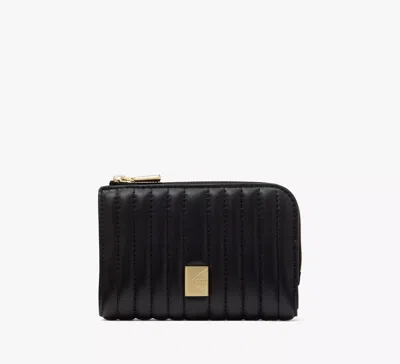 Kate Spade Deco Quilted Compact Wallet In Black