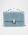Kate Spade Deco Quilted Denim Suede Shoulder Bag