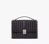 Kate Spade Deco Quilted Glitter Suede Chain Shoulder Bag In Navy