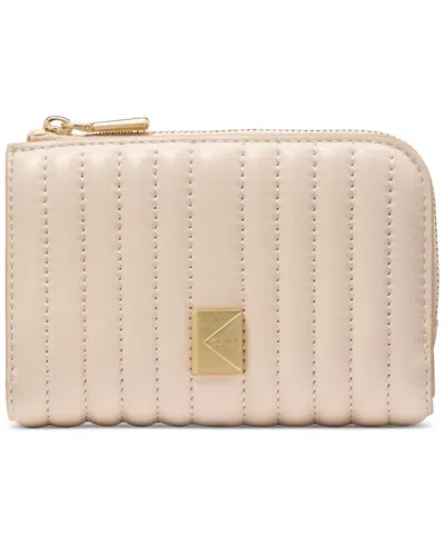 Kate Spade Deco Quilted Leather Compact Wallet In White