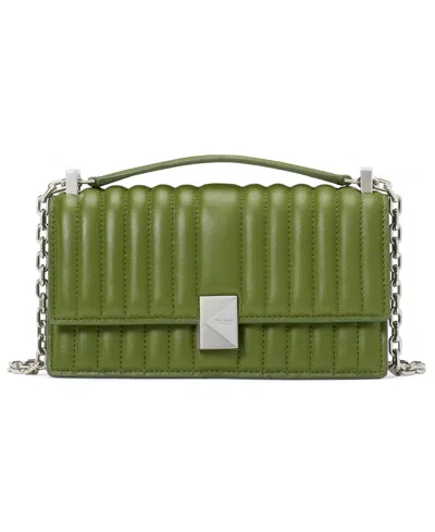 Kate Spade Deco Quilted Leather Mini Flap Chain Crossbody Bag In Green